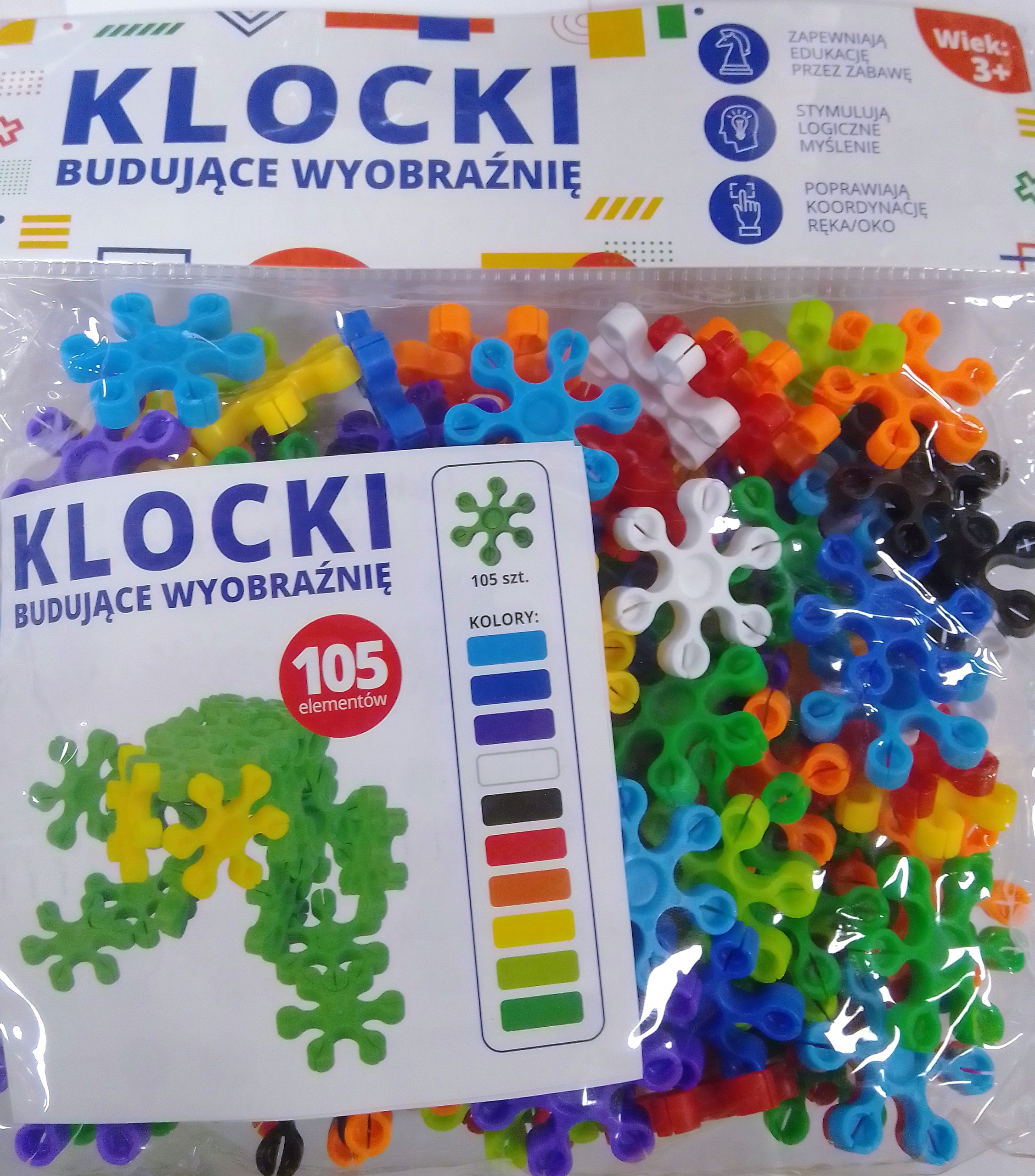 

Zestaw Klocki budujące wyobraźnię 105 el. Płatki