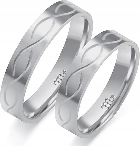 Snubní prsten z bílého zlata 14K 585 r. 17 18 19, exkluzivní kolekce