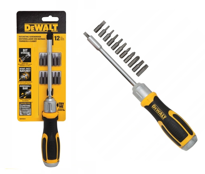 

Wkrętak z grzechotką DeWalt 69233-0 Bity 12szt
