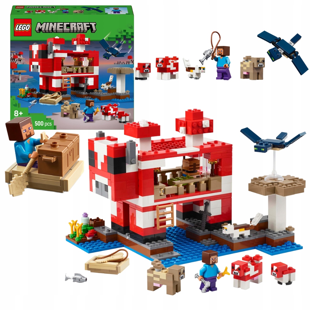Lego Minecraft 21270 Dům Houbové krávy Farma na ostrově Steve Fantom