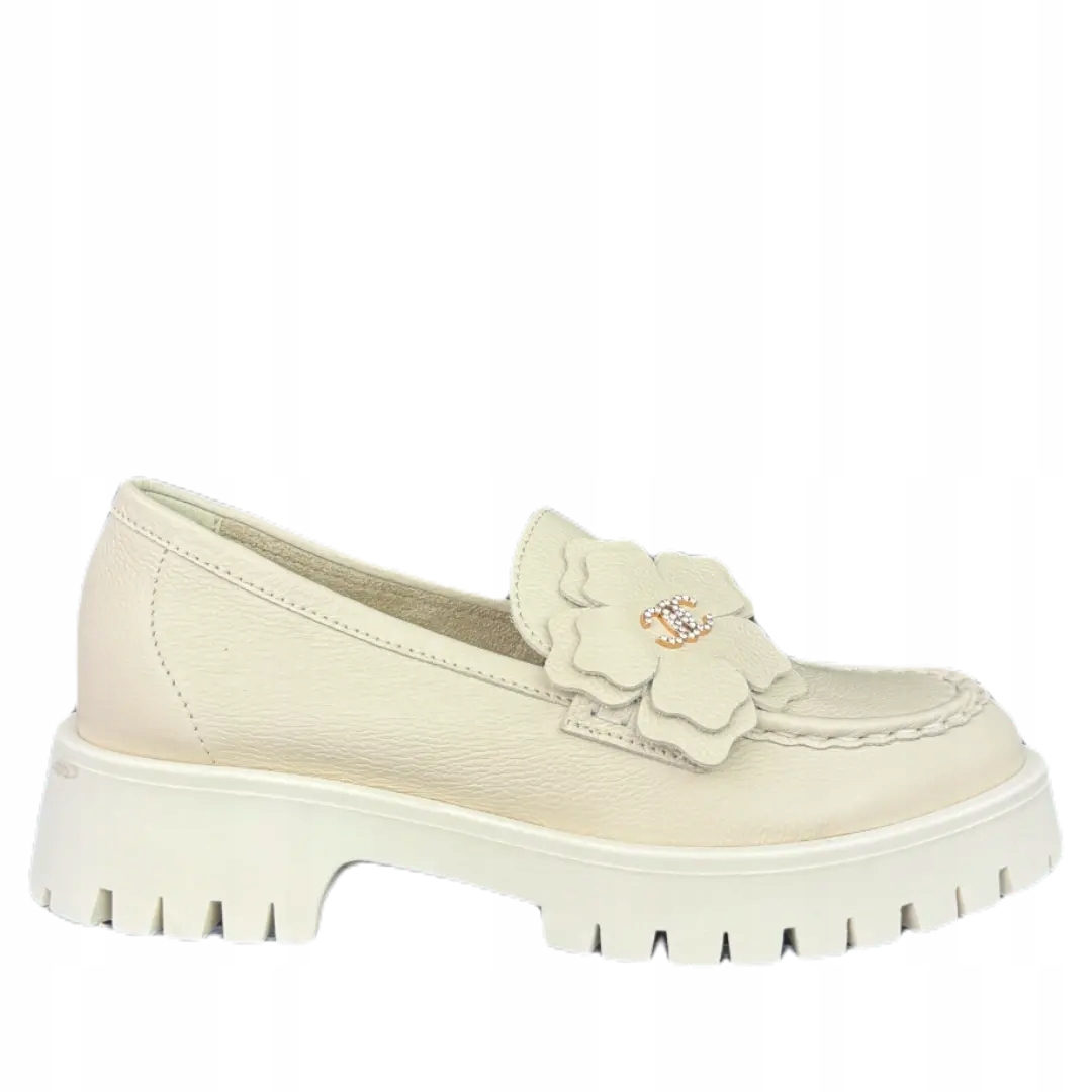 Dámské mokasíny CheBello 4626-157-000-PSK-S173 béžové s puntíky Velikost 40, Béžová