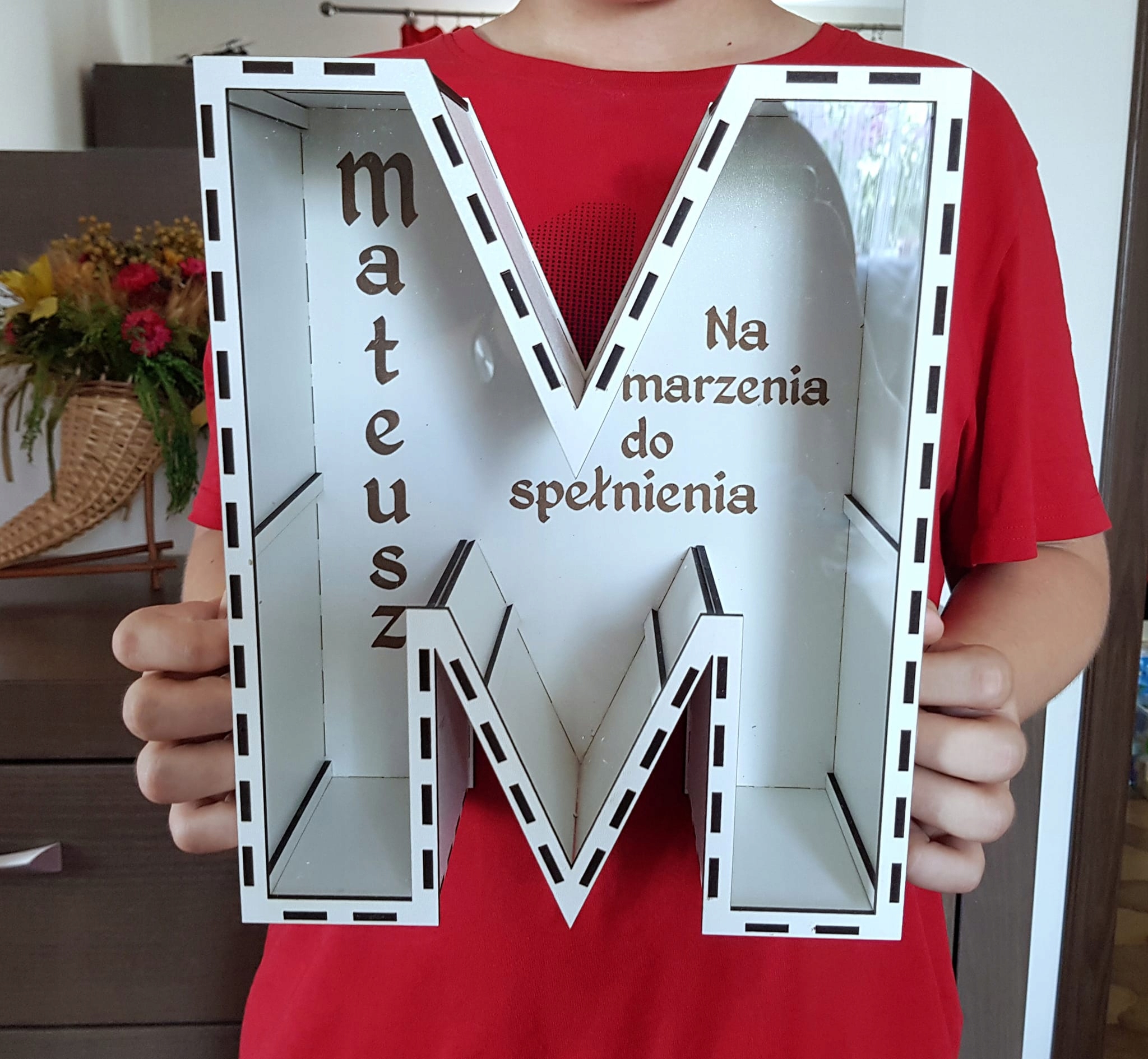 

Drewniana skarbonka Litera cały alfabet Duża 30cm