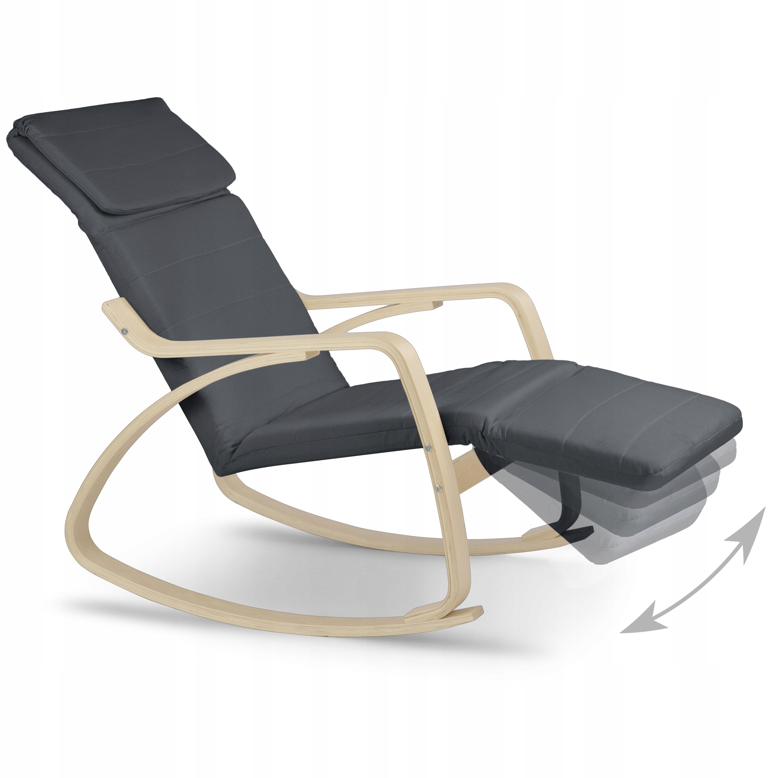 FOTEL BUJANY NA BIEGUNACH WYPOCZYNKOWY DREWNIANY Kod producenta 280010