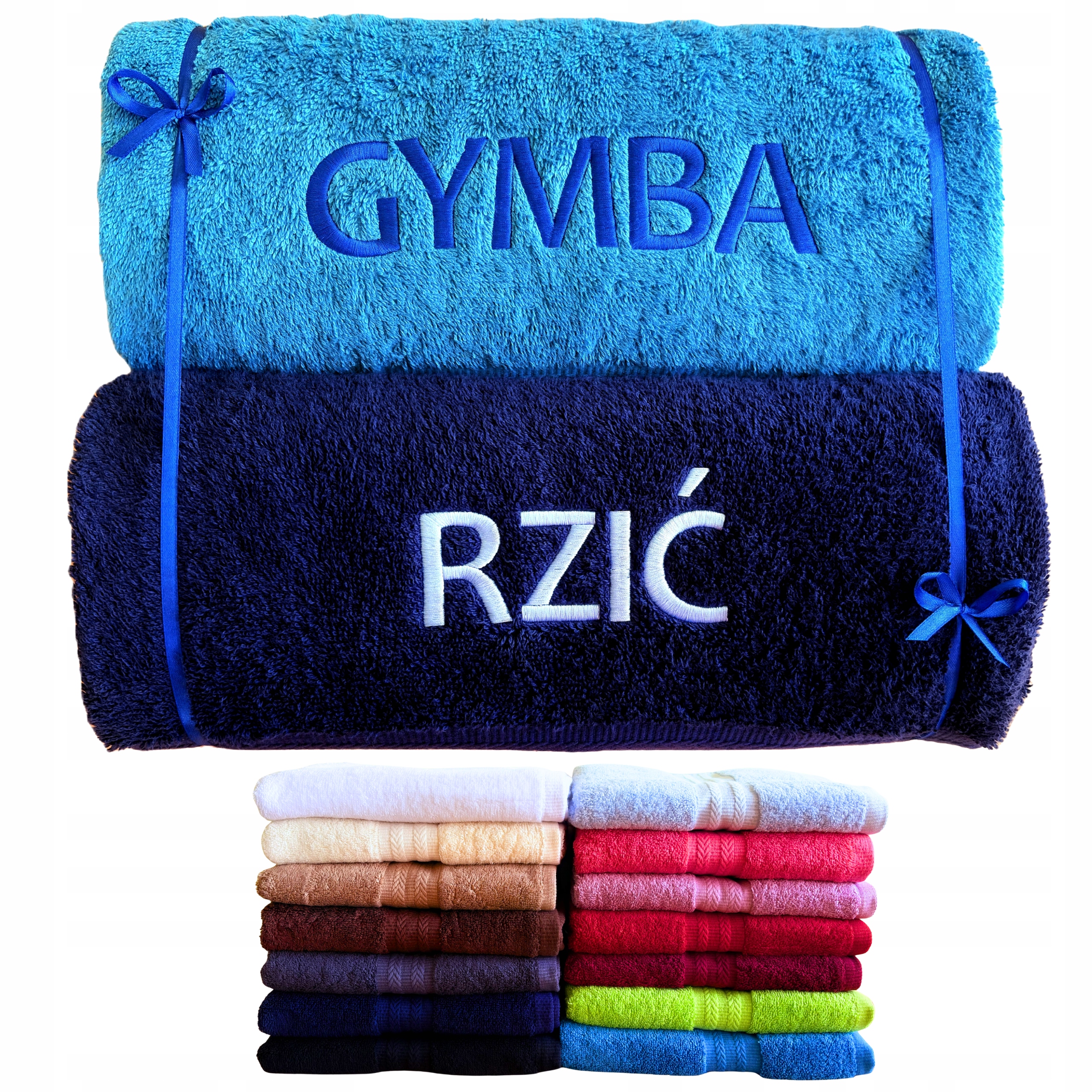 Dárek Barbórka Den Horníka pro Slezana 2 Velké ručníky Gymba Rzić výšivka