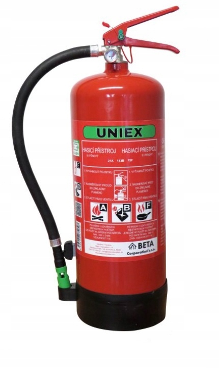Uniex Pěnový hasicí prístroj F9 Beta WLi 9L horúce batérie