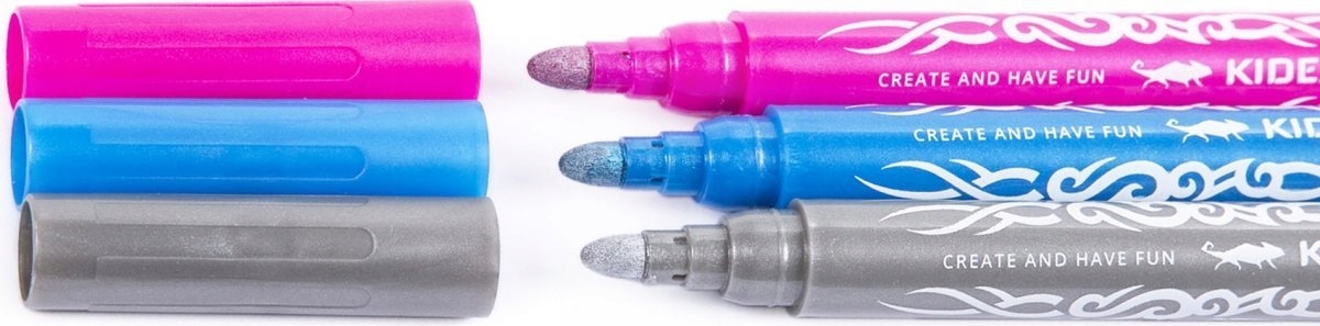 Kidea Markery Brokatowe do tatuażu z szablonami x 2 zestawy 6 kolorów Certyfikaty, opinie, atesty CE