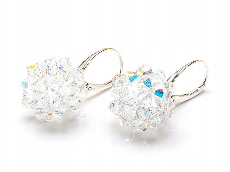 

Srebrne Kolczyki 925 Kule 16 z kr. Swarovski Cab