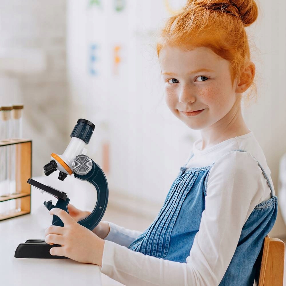 MIKROSKOP DLA DZIECI ZESTAW NAUKOWY Z AKCESORIAMI Materiał plastik