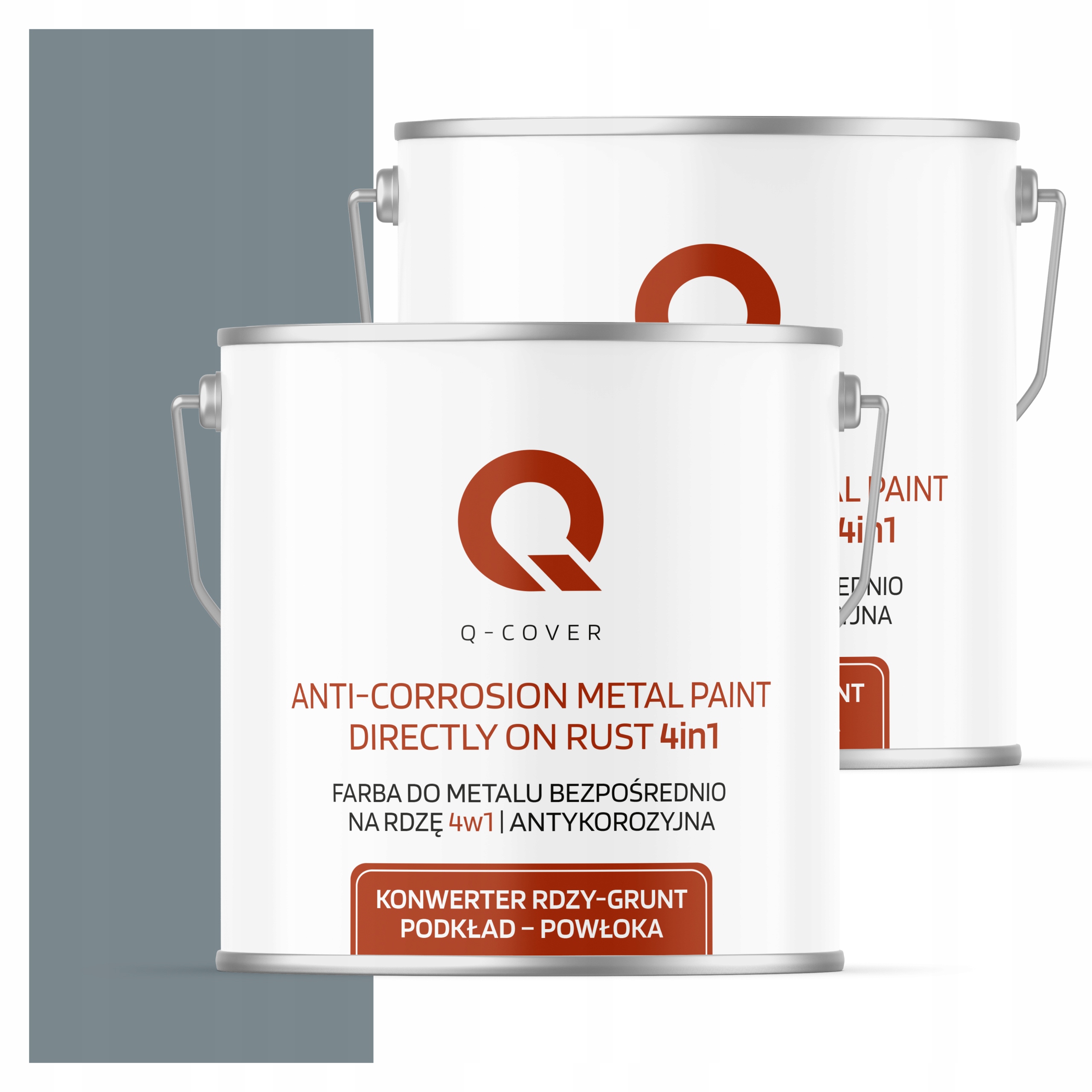 Farba Priamo na hrdzu Kov Aluminium Oceľ 5L 4v1 Saténová Veverička Šedá