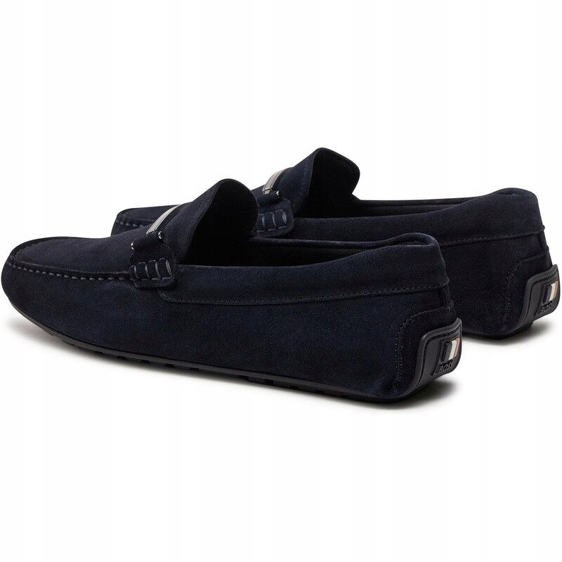 HUGO BOSS skórzane męskie mokasyny granatowe 2024 NOWOŚĆ roz. 47 Marka BOSS