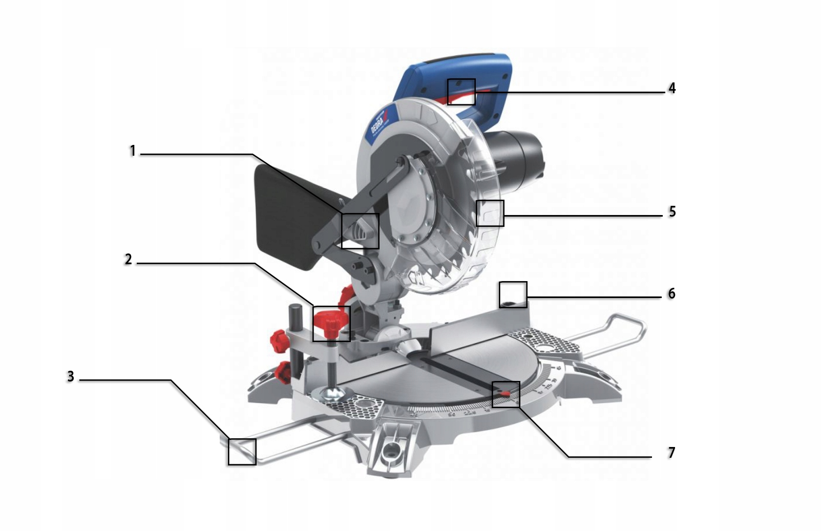 PIŁA PILARKA UKOSOWA UKOŚNICA TARCZOWA DEDRA 1400W Zasilanie sieciowe