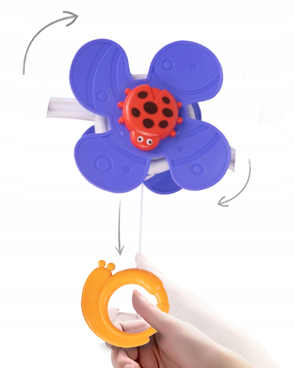 PAŁĄK ŁUK Z ZABAWKAMI DO ŁÓŻECZKA WÓZKA ZWIERZĄTKA GRZECHOTKI DLA DZIECKA Szerokość produktu 48 cm