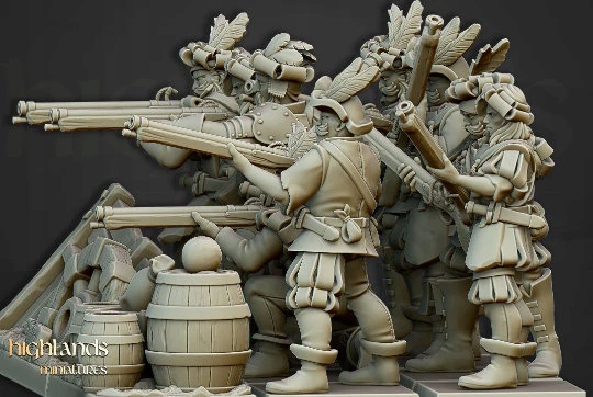 Highlands Miniatures Handgunners/ Arquebusier Unit System Warhammer Fantasy Battle