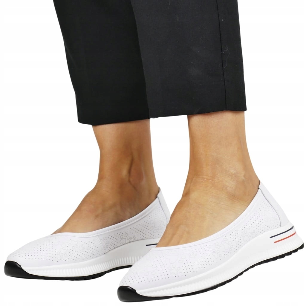 Bílé Dámské Polobotky Z Kůže Na Platformě, Pohodlné Ažurové, Velikost 38