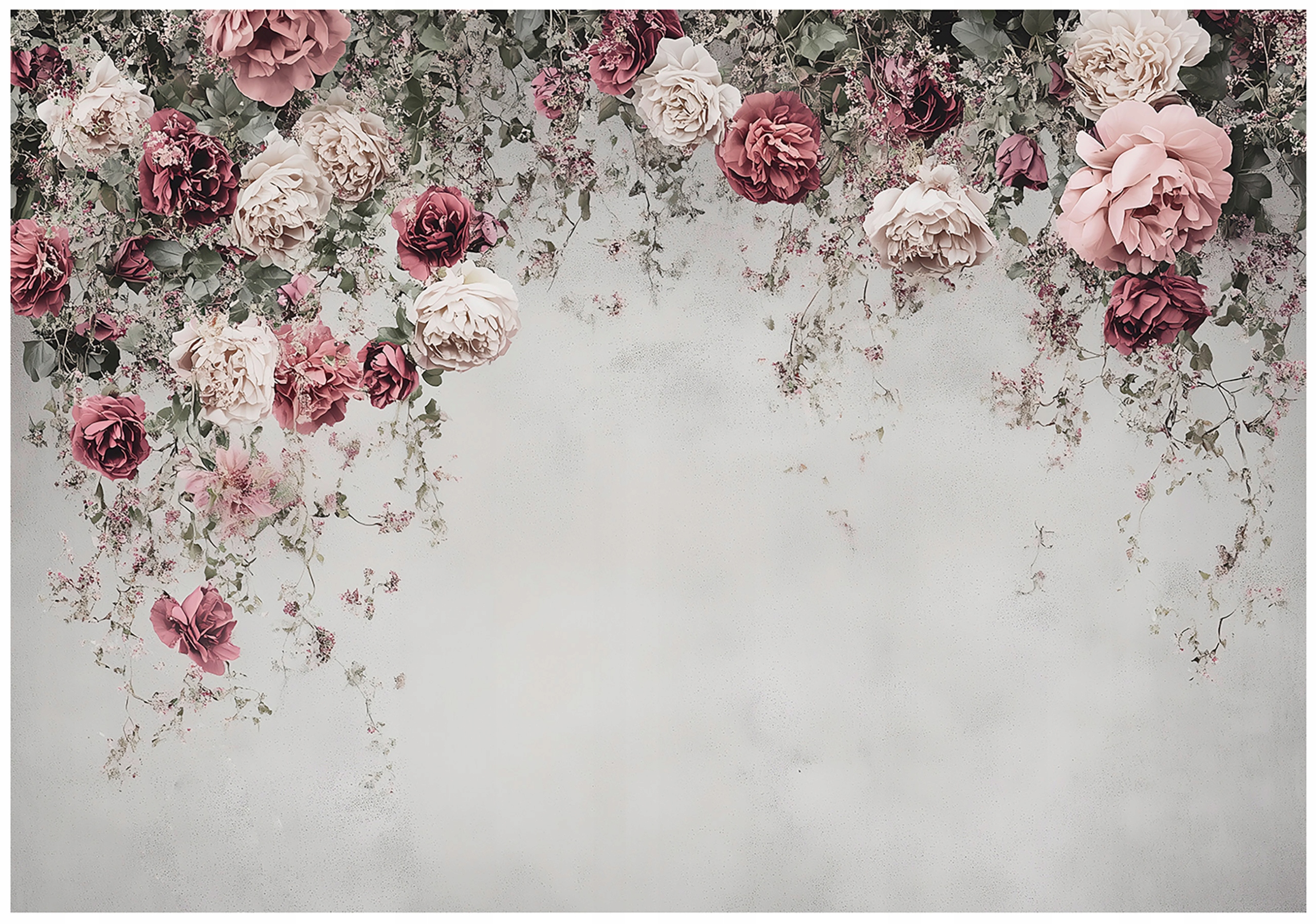 Tapeta Loft Beton Květiny Růže Šedá Fototapeta Na Zeď 350x250