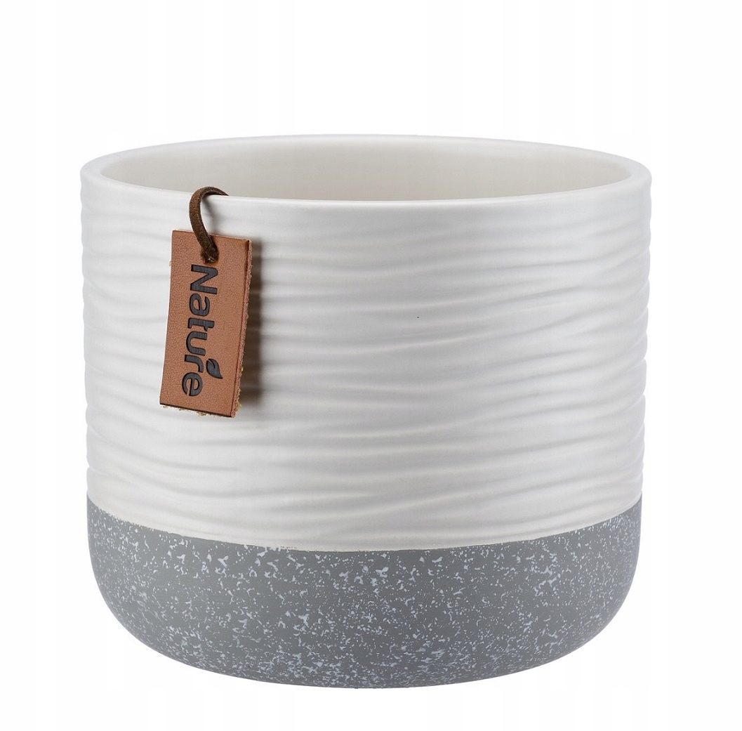 

Osłonka ceramiczna 14 cm Peony biały szary jasny