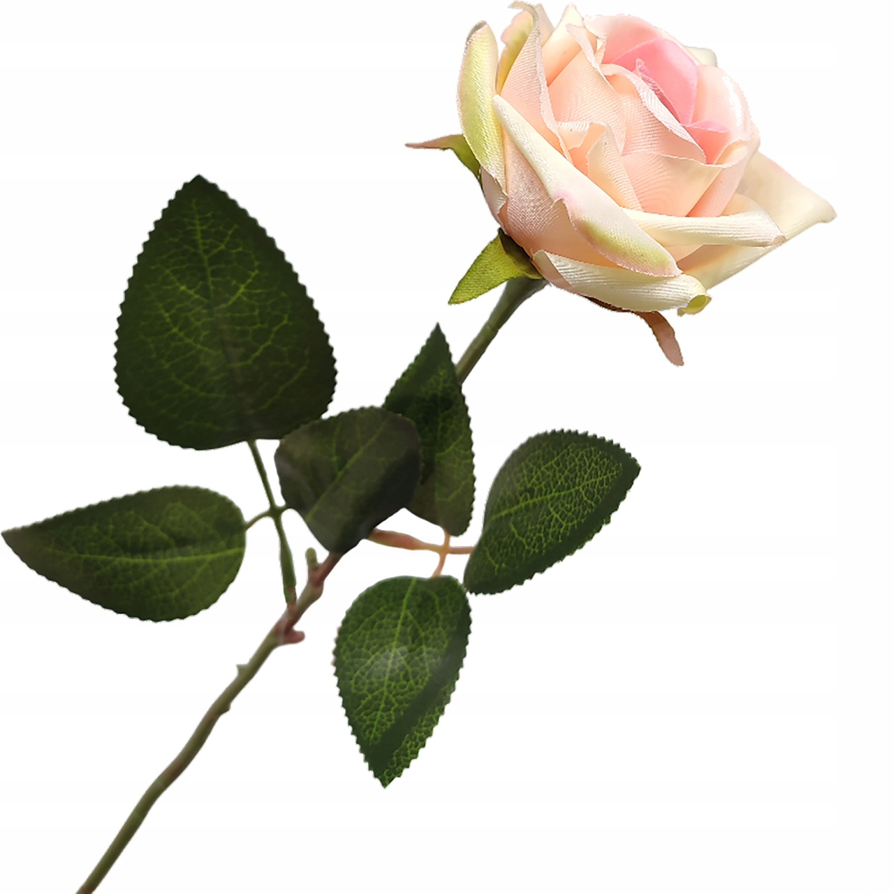 Róża sztuczna pojedyncza 40cm JASNY RÓŻ