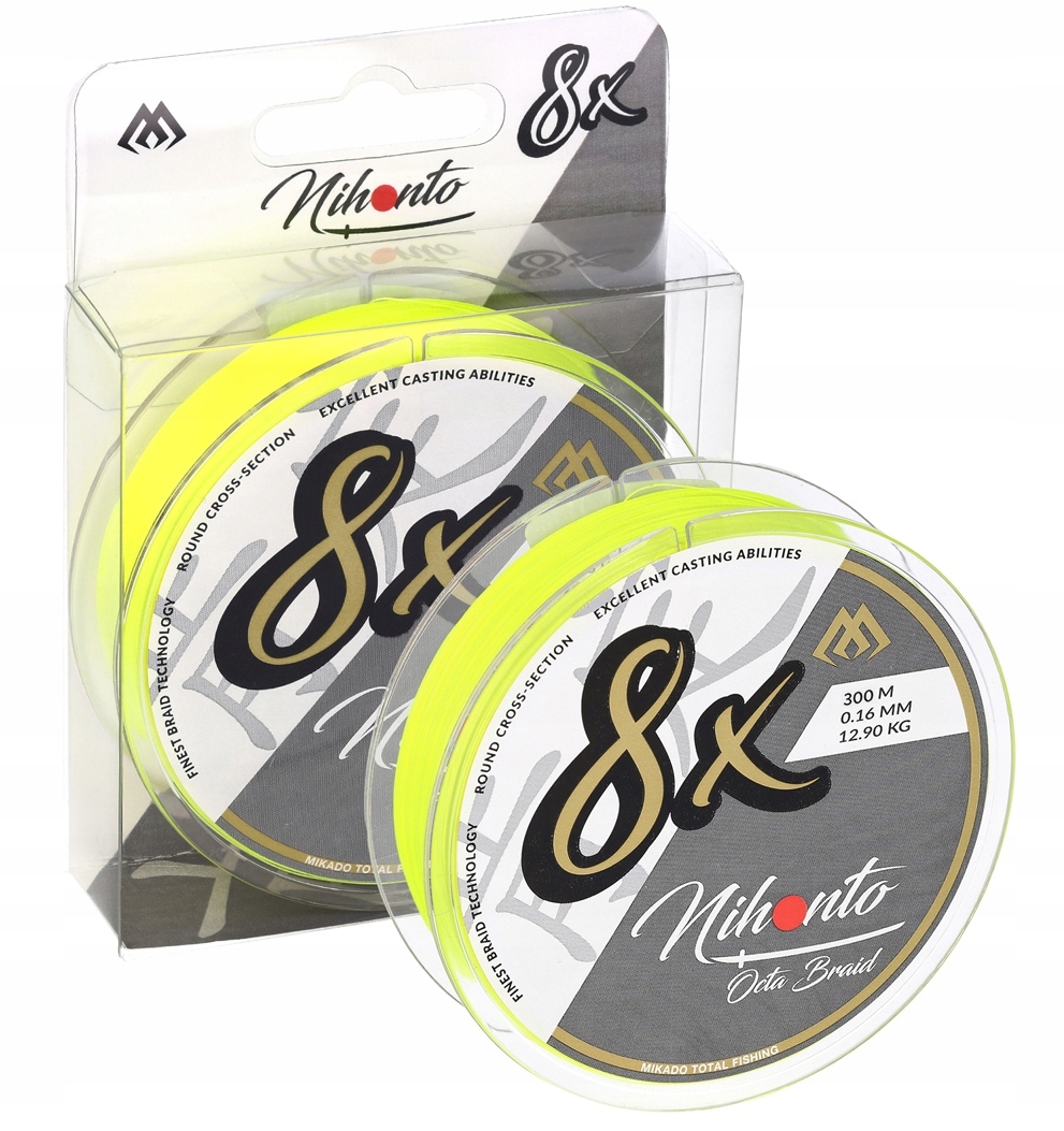 Plecionka Mikado Nihonto Octa Braid 0.30mm 29.9kg 150m Fluo Żółta Mocna
