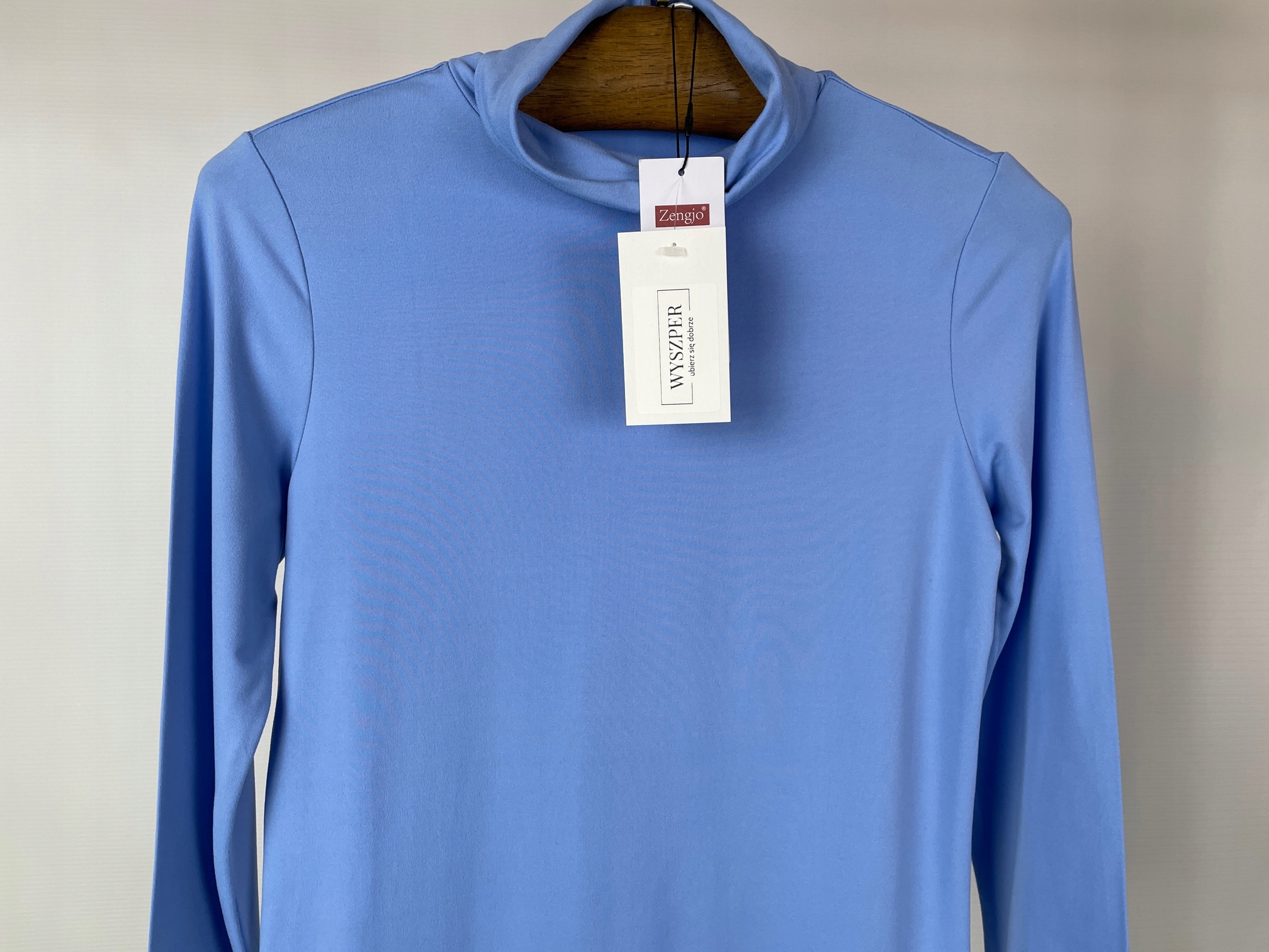 Golf damski niebieski gładki basic casual ZENGJO r. M Rozmiar M (38)