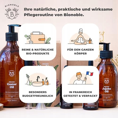 BIONOBLE Olej Rycynowy Bio 200ml Naturalny Do Włosów Rzęs Brwi Paznokci — miniatura 9