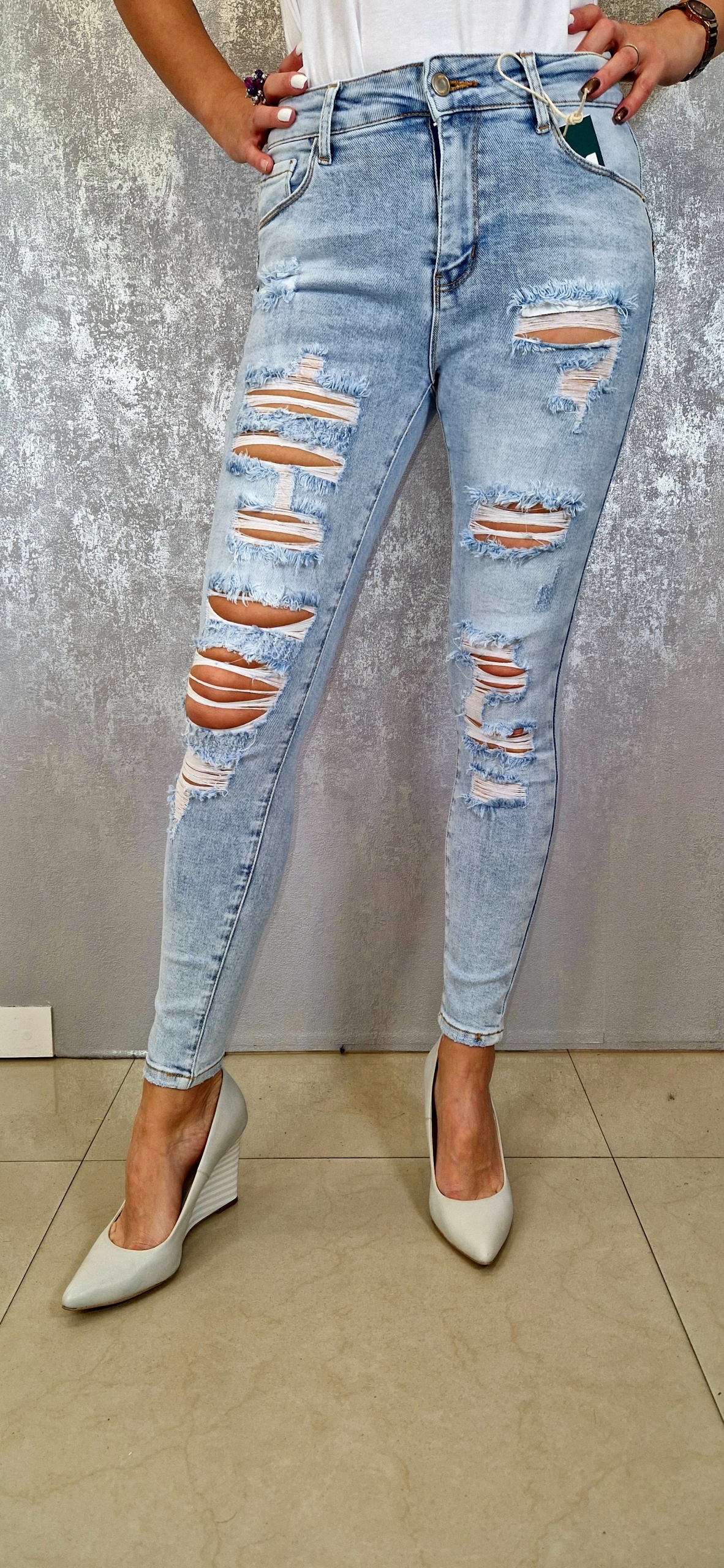 SPODNIE DAMSKIE JEANSY MODELUJĄCE PUSH UP M.SARA Marka M.Sara