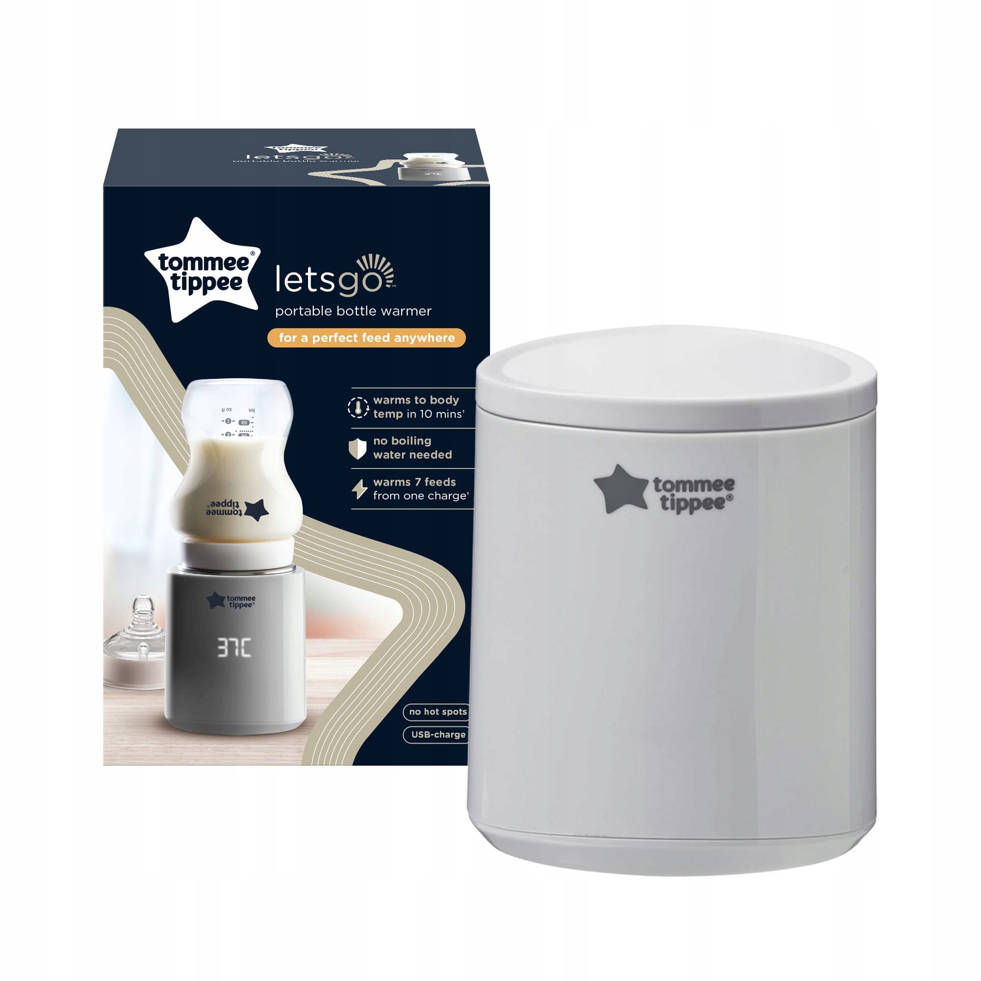 TOMMEE TIPPEE LetsGo Przenośny Podgrzewacz Butelek USB Elektryczny Lekki