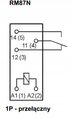 [1szt]Przekażnik RM87N Cewka 12Vdc 1styk 12A przeł Symbol RM87N