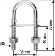 M5x80 UCHO CUMOWNICZE U-BOLT NIERDZEWNE A2 Marka Tapkar