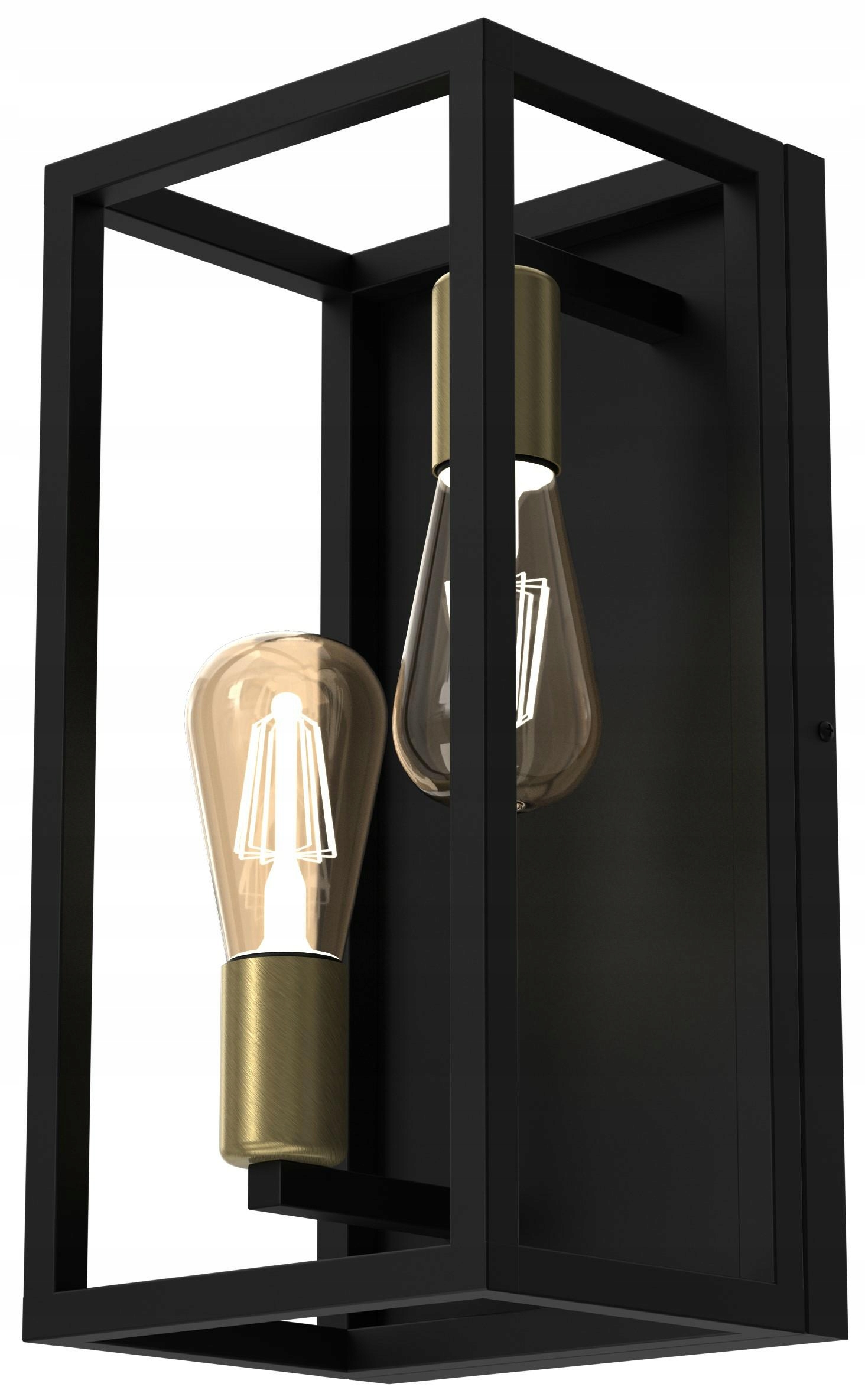 Nástenná lampa Loft Industriálna klietkaNástenná lampa Frame čierna zlatá 2xE27