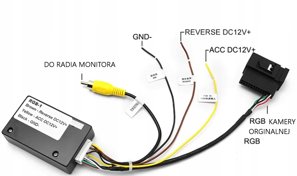 ADAPTER ORYGINALNEJ KAMERY COFANIA VW SEAT SKODA DO RADIA ANDROID Stan opakowania oryginalne