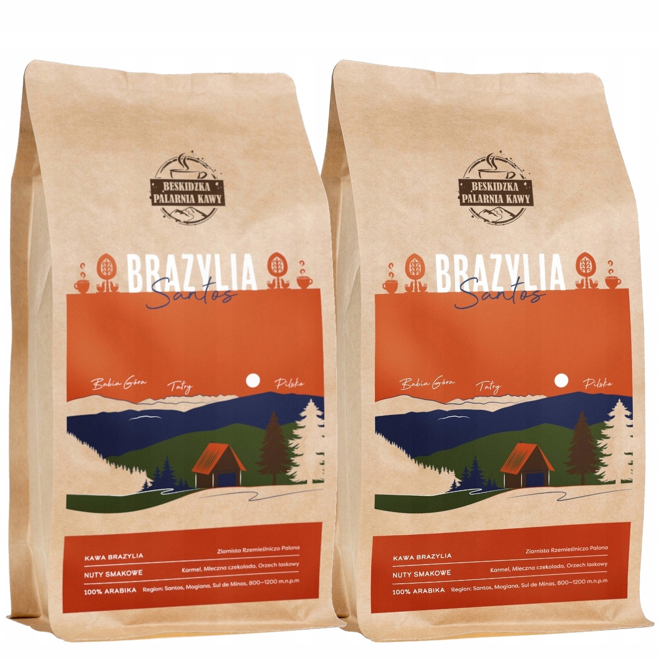 Levně Čerstvě Pražená Mletá Káva Brazílie Santos 2x 500 g 100% Arabica Speciality