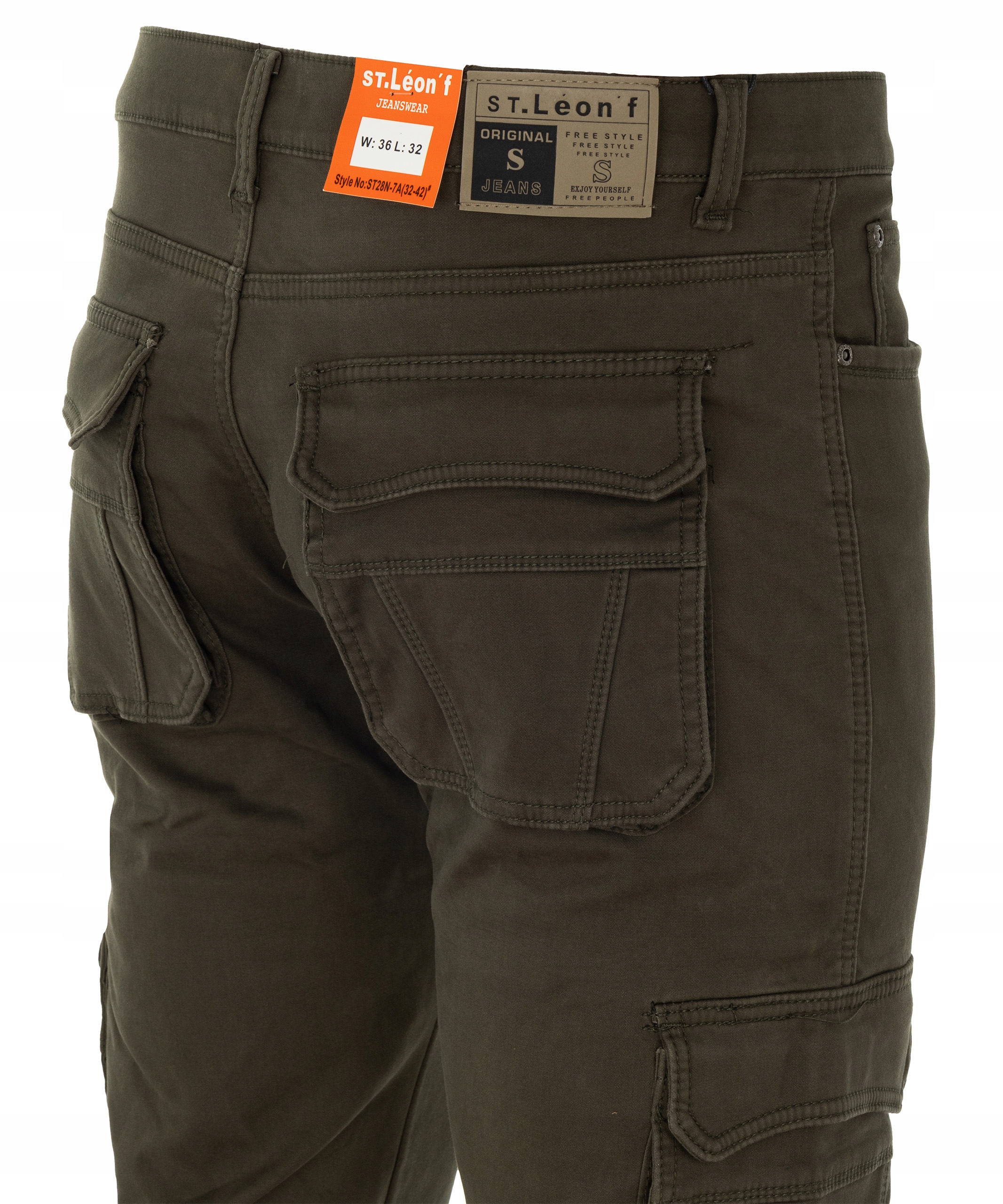 Kalhoty Zateplené Fleecem kapsáče Zelené Teplé Bavlněné W37