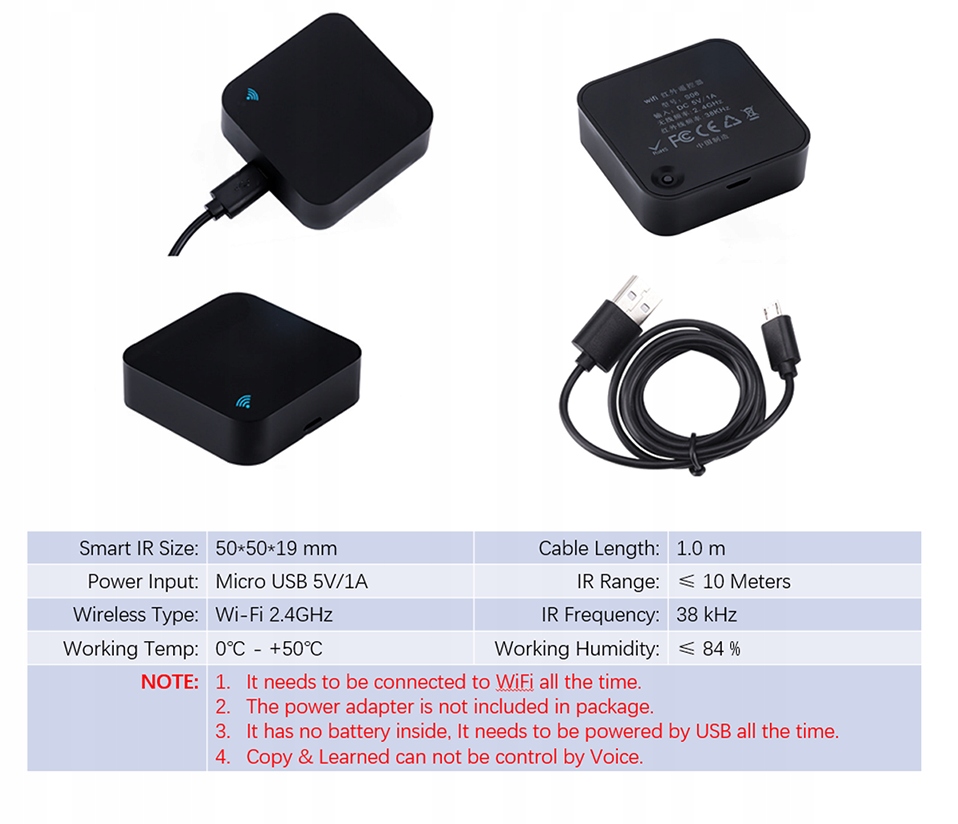 Czójnik wilgoci IR Remote Control Smart WiFi Universal Kod producenta 9381211050314