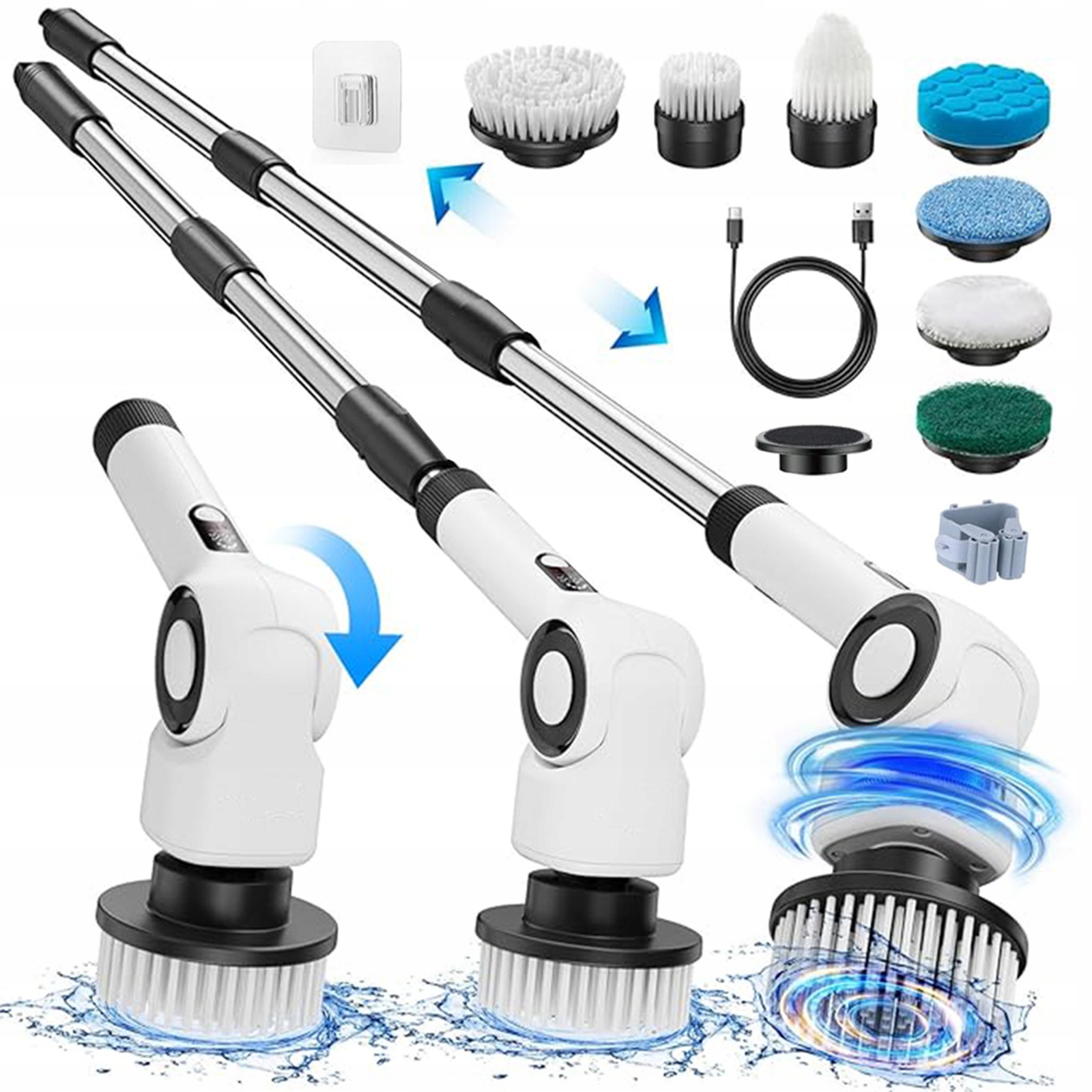 Levně Rotační Mop Elektrický Čisticí Kartáč 7 Kartáčovými Hlavami