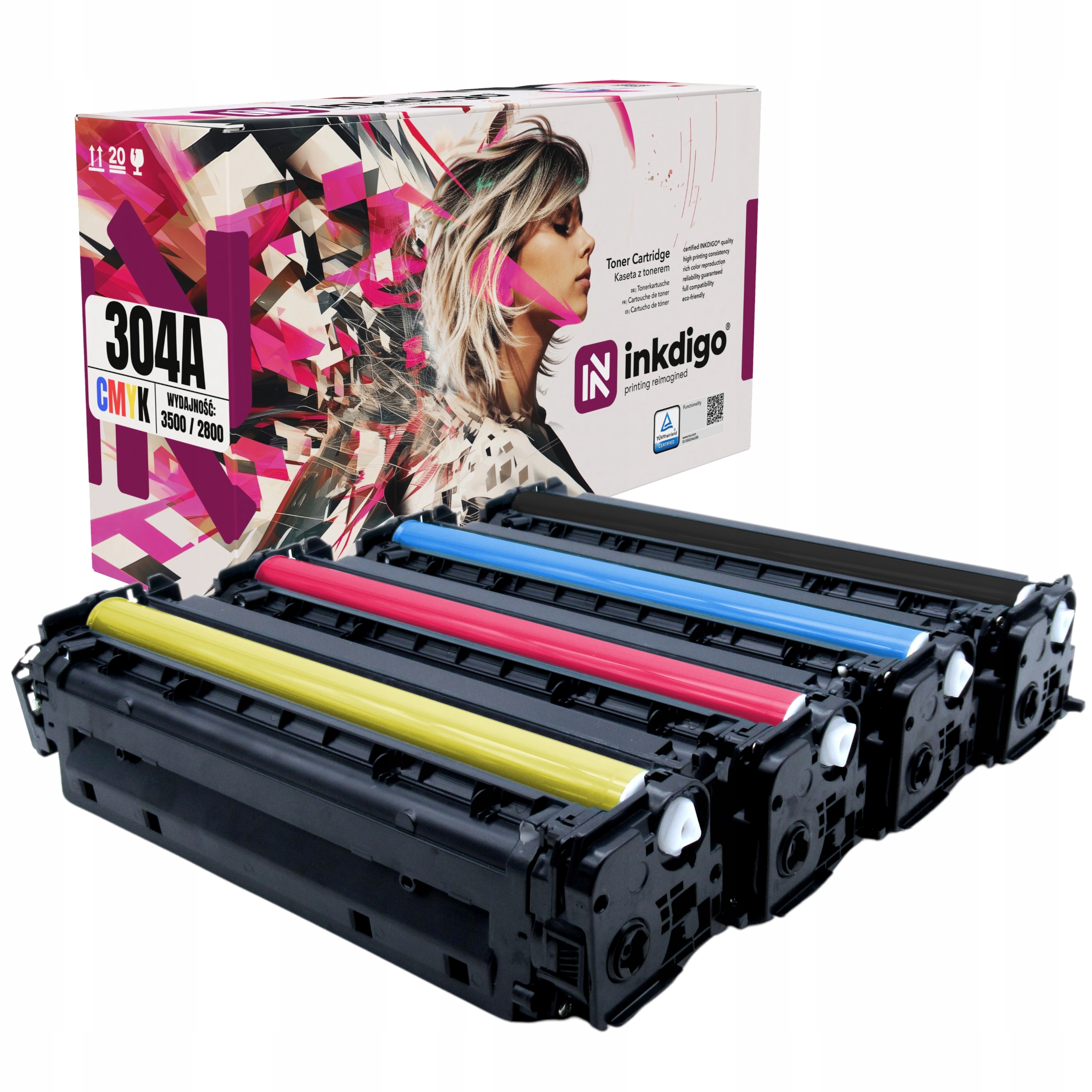 4x Toner Do Tlačiarne Hp 304A Color Laserjet CM2320nf CP2020nf CP2025nf