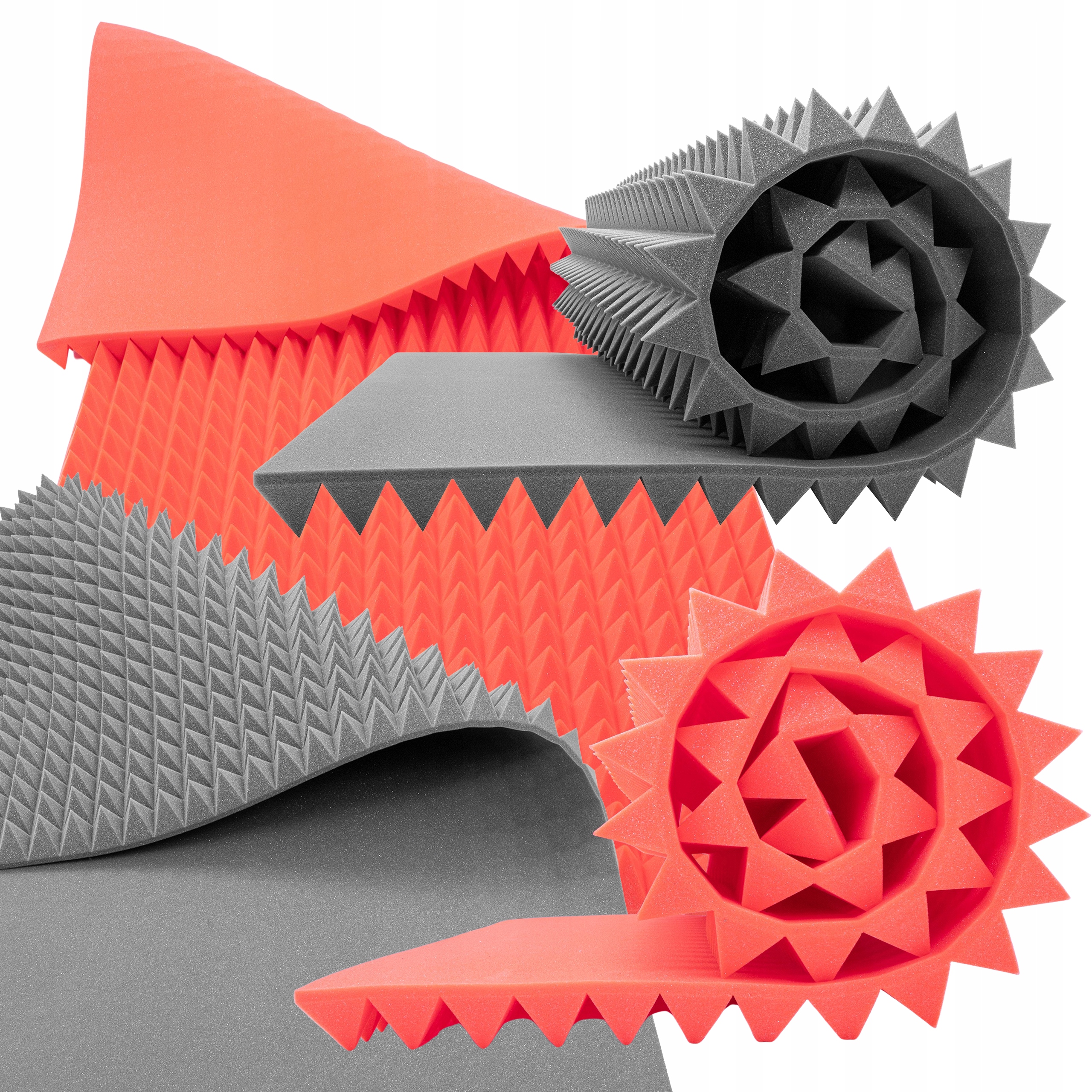 Akustické pěny pyramida 200 x 100 cm Šedá melounová pěna pro domácí kino 6 cm