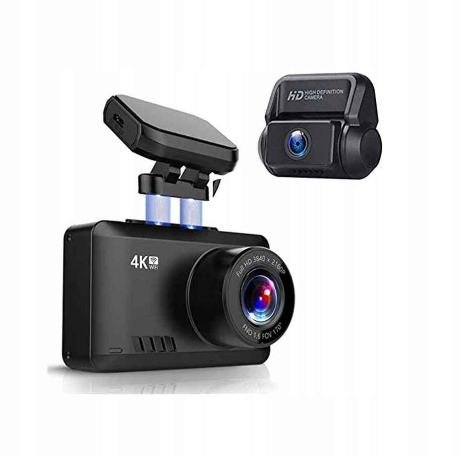 

Wideorejestrator 4K Ultra Hd Kamera Przód Tył Gps