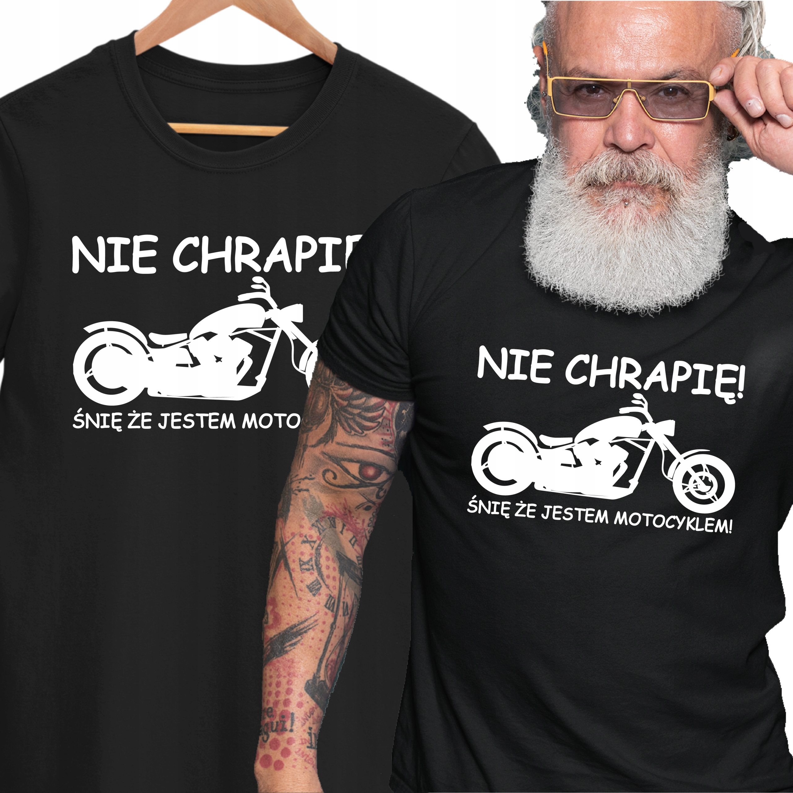 

Koszulka Dla Motocyklisty On Nie Chrapie Tylko Śni