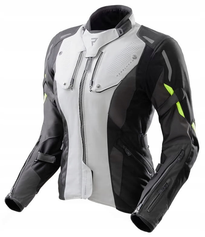 Rebelhorn Hiker IV Dámska Textilná Motocyklová Bunda Čierna Šedá Fluo