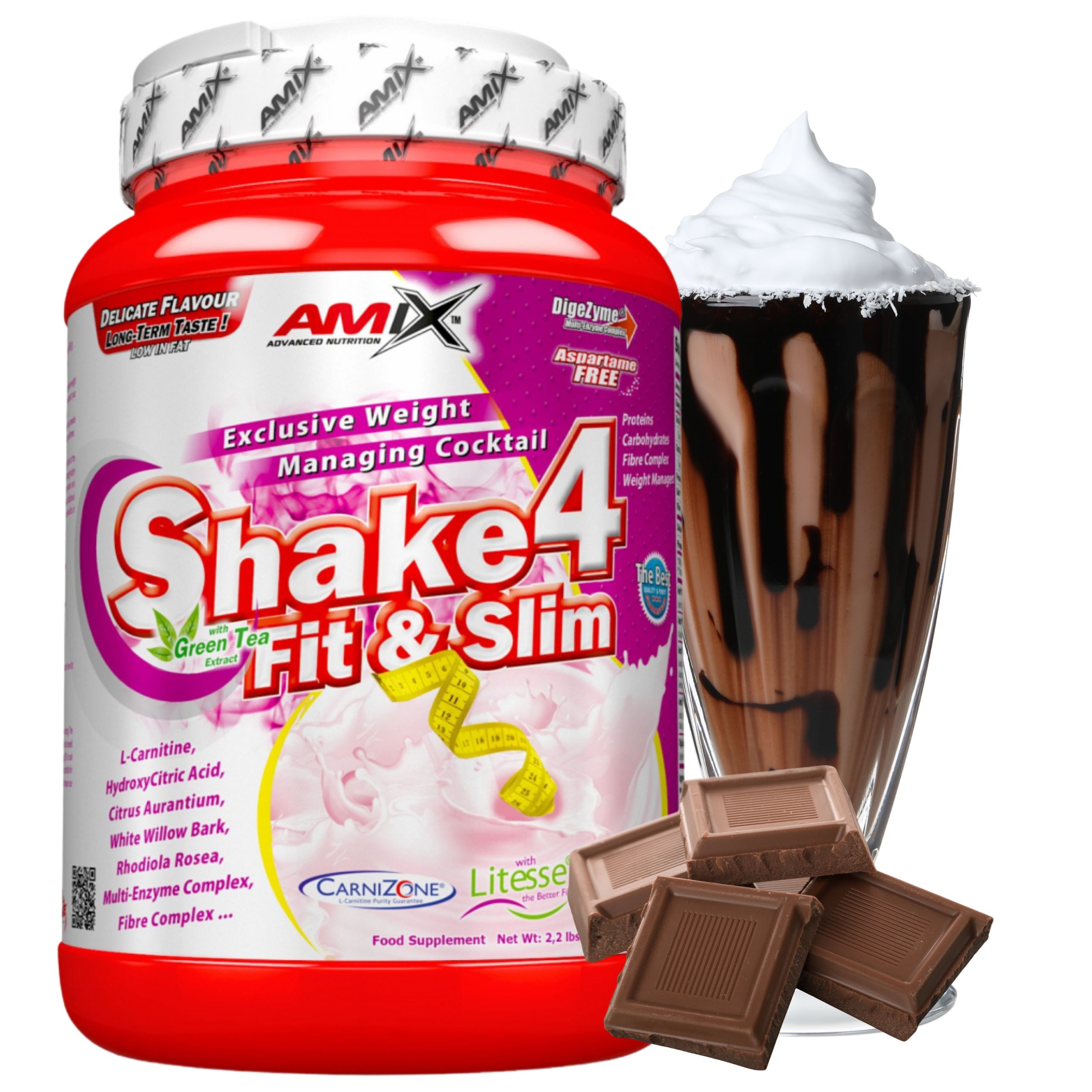 Zeštíhlující koktejl Amix Shake 4 Čokoládový 1kg