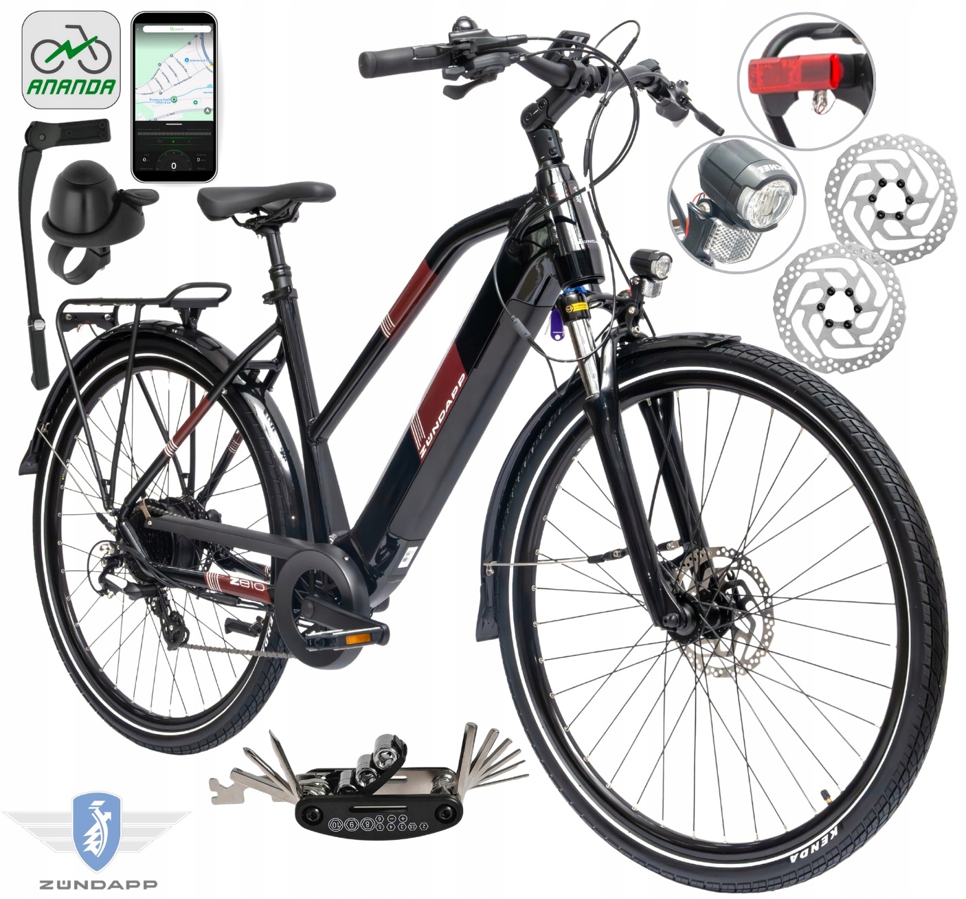 Rower Elektryczny Damski Trekkingowy 28" Shimano LCD 2025 Aplikacja 250 W