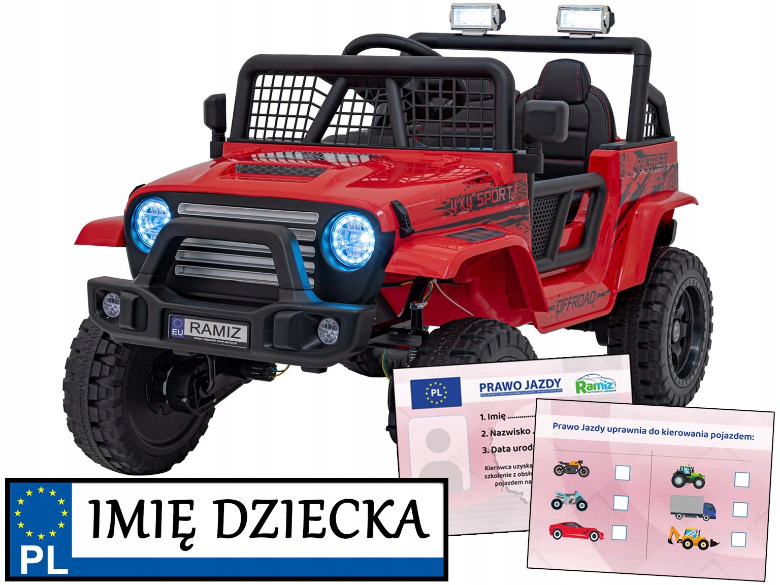 teremowy samochód na akumulator Off Road 4x4 autko na dużych kołach Pilot