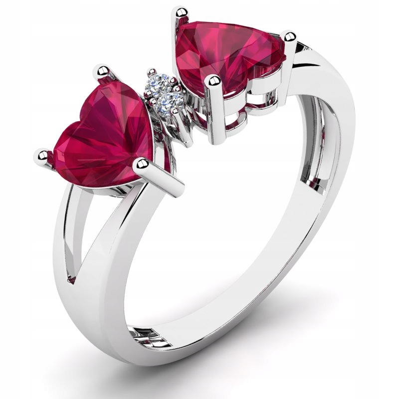 

Pierścionek Białe Złoto Rubiny I Brylanty 1,43CT