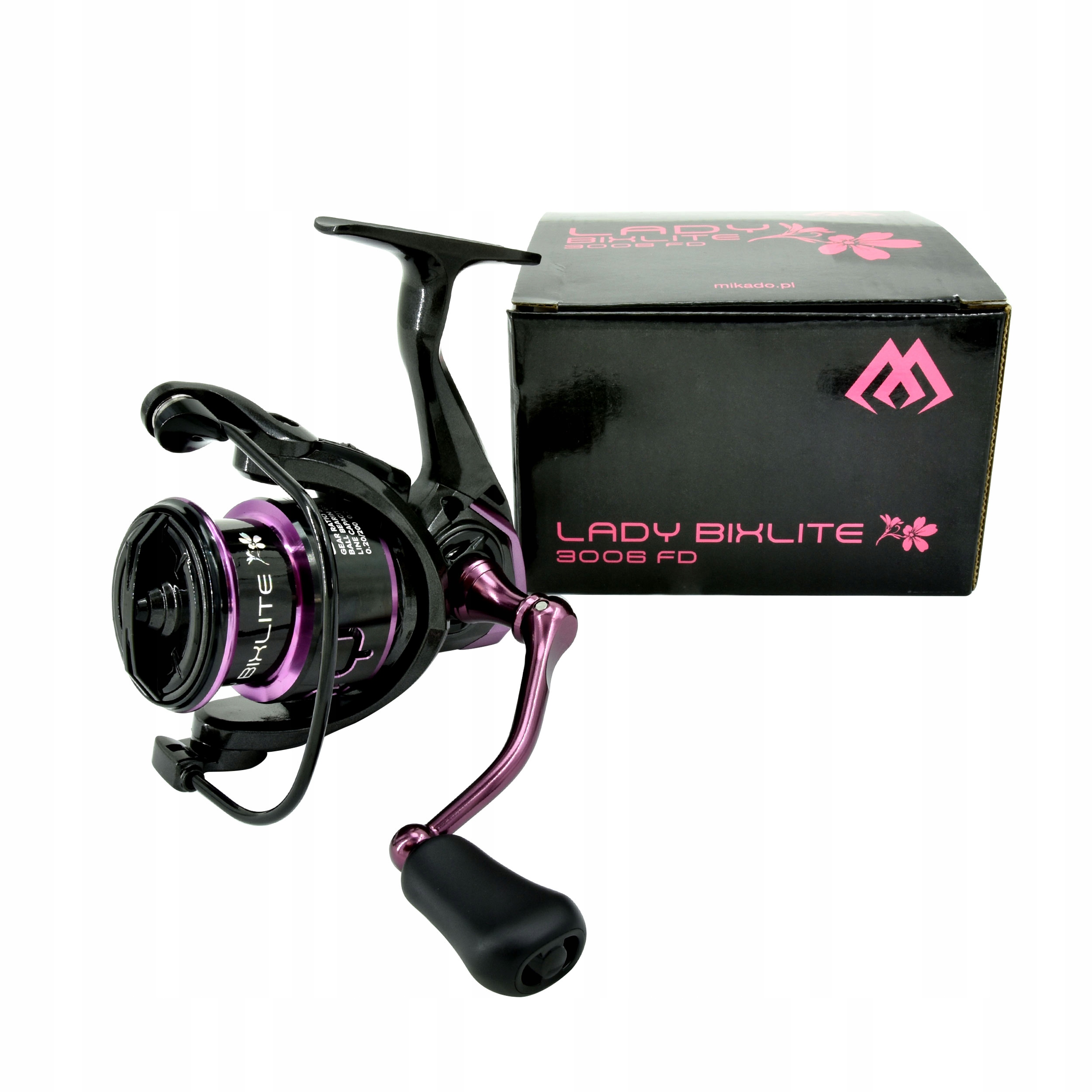Kołowrotek spinningowy Mikado Lady Bixlite 3006 FD 6 łożysk różowy