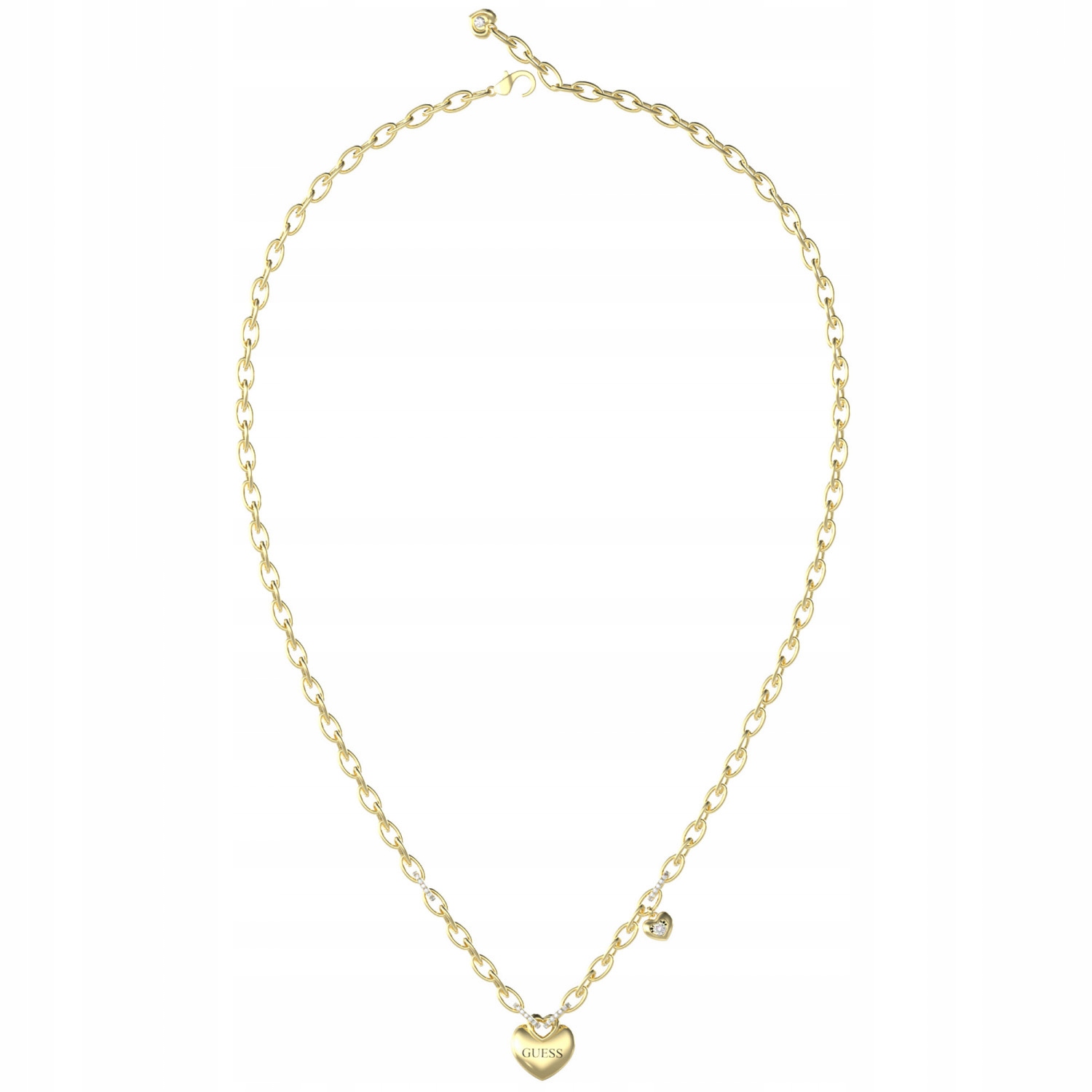 Dámský zlatý náhrdelník Guess srdce 53 cm