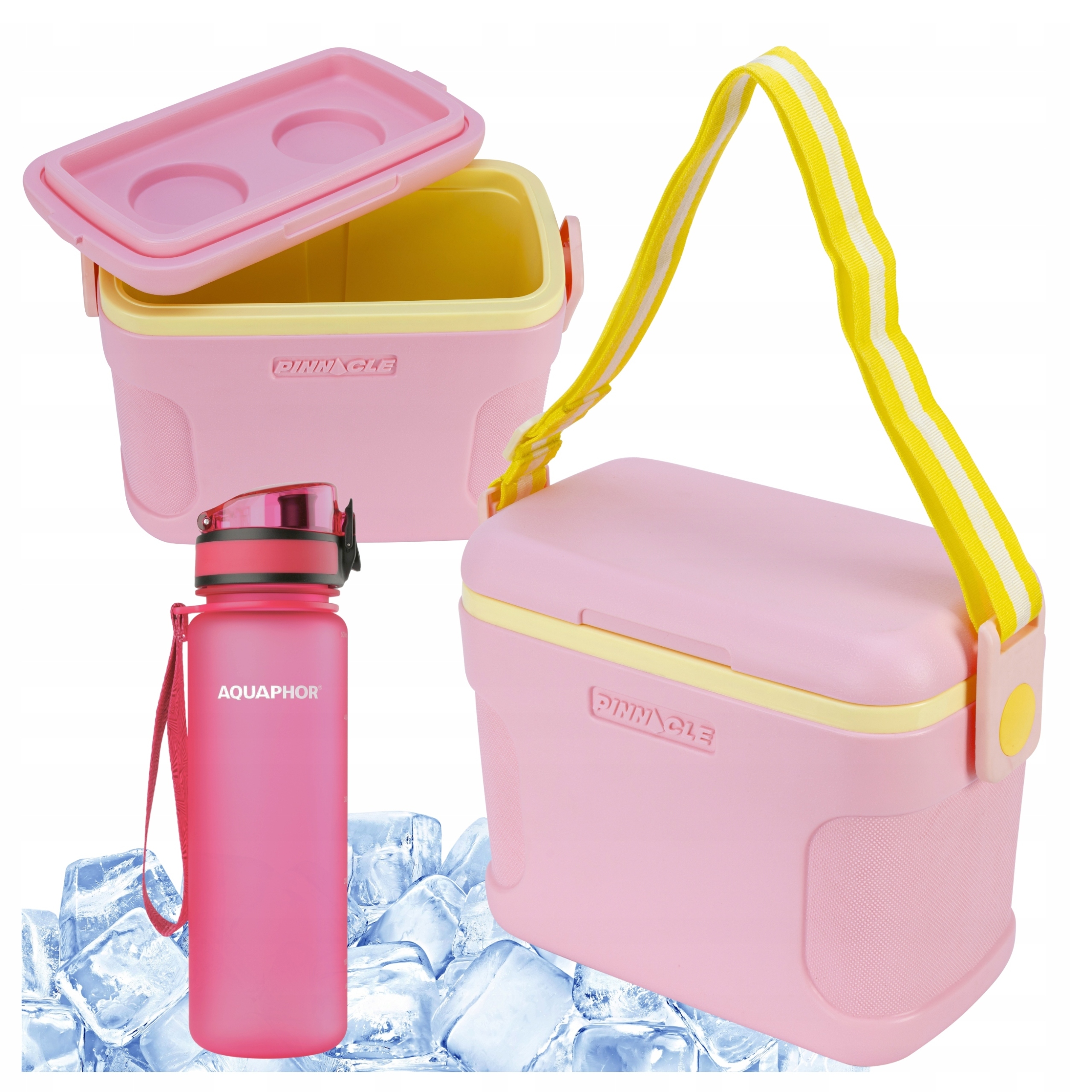 Turistická lednička na mrazicí vložky 8 l růžová Pinnacle láhev Aquaphor