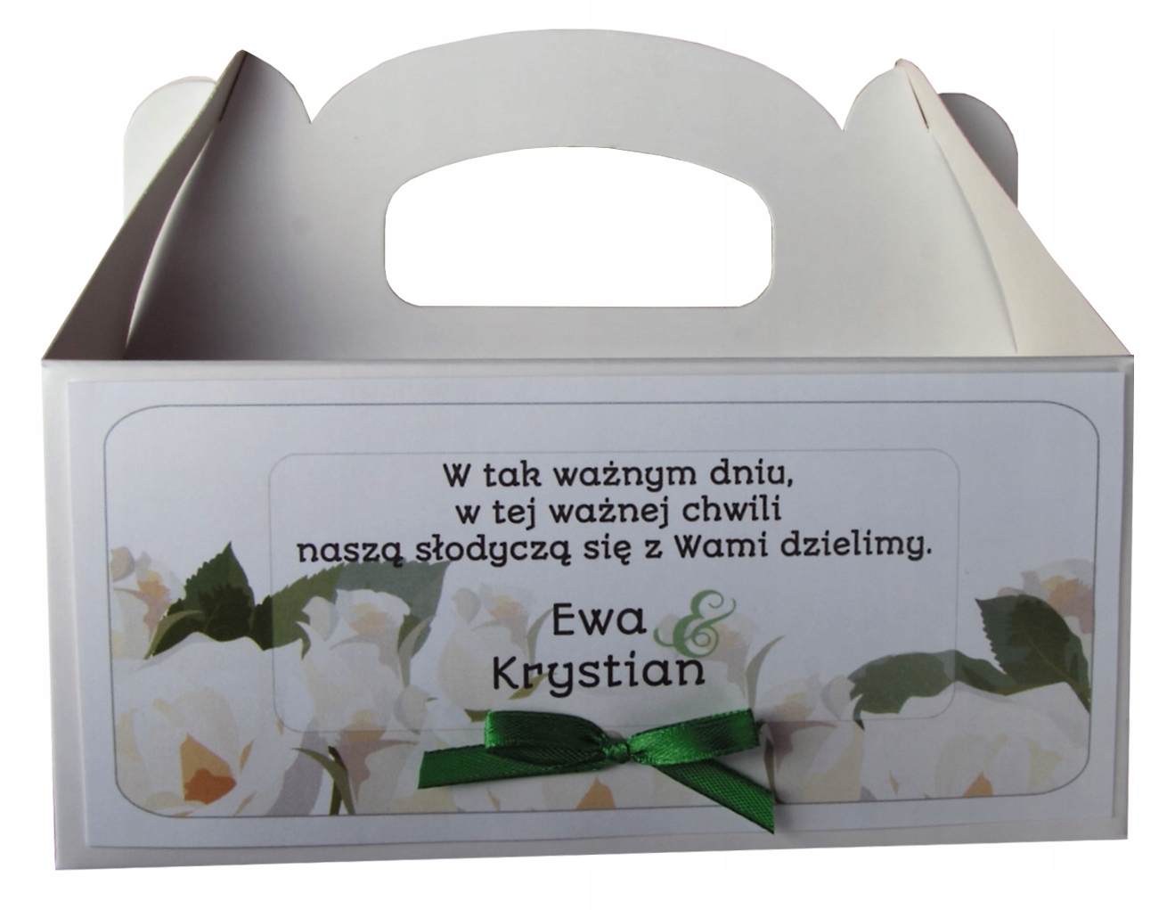 

piekne, białe spersonal. pudełka na ciasto weselne