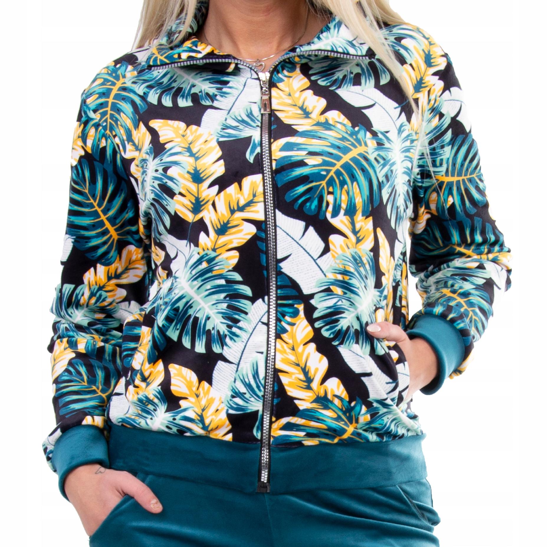 

M209 Bluza z Zamkiem w Liście Zielona r 50 (5XL)