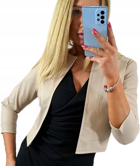 SEXY BOLERKO MARYNARKA SKÓRZANA,ŻAKIET Rozm.42