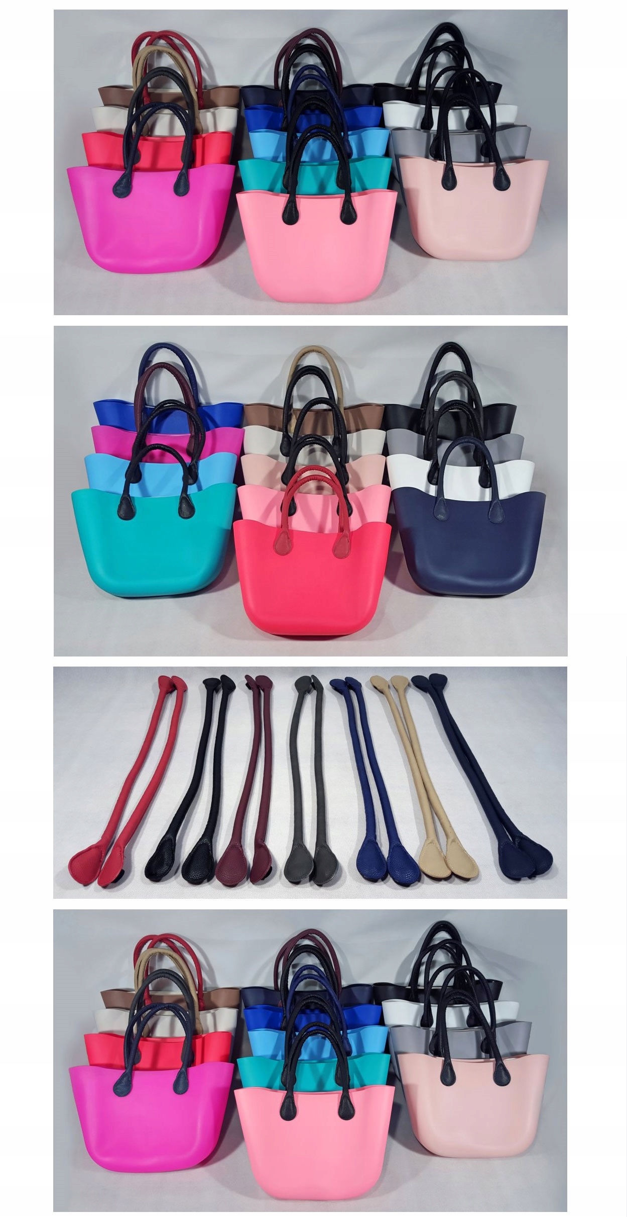 O TORBA GUMOWA TOREBKA JELLY SHOPPER BAG HOBO TGS Wysokość uchwytów 67 cm